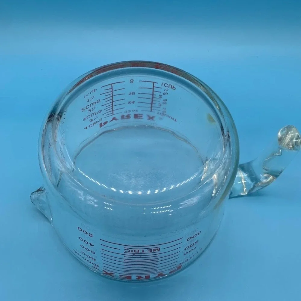Vintage Glass PYREX CORNING 1 Quart, 4 Cup Measuring Cup RED PRINT‎ #532